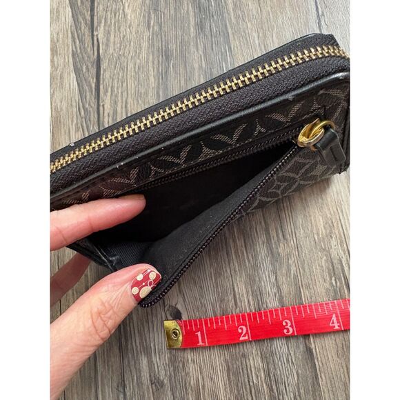 Fossil Key-Per Fabric Quilted Crossbody Bag Black Brown & Wallet - Picture 13 of 14